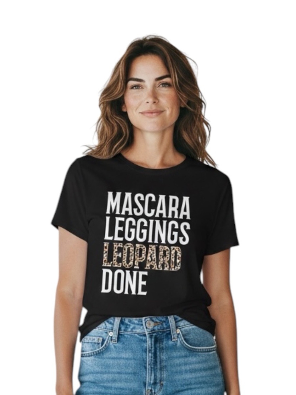 Black Women's Graphic Shorts - Mascara Leggings Leopard Done